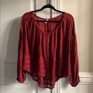 Free People semi sheer blouse